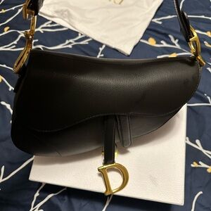 Black Leather Saddle Bag